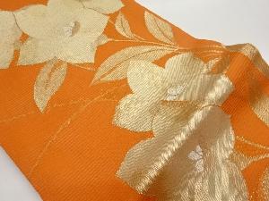 絽桔梗模様織出し開き名古屋帯（額縁仕立て）